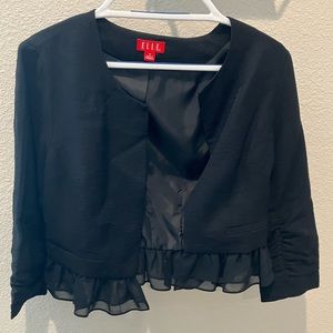 Elle women’s black ruffle bolero jacket size small